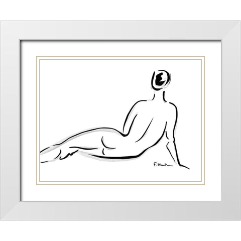 Cathy White Modern Wood Framed Art Print with Double Matting by Marteau, Frederique