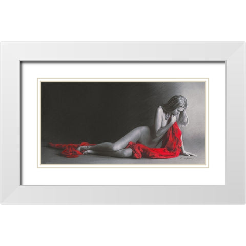 Sensuality White Modern Wood Framed Art Print with Double Matting by Seifert, Brita