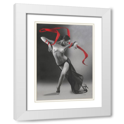 Salome White Modern Wood Framed Art Print with Double Matting by Seifert, Brita