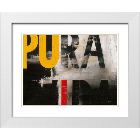 Pura Vida White Modern Wood Framed Art Print with Double Matting by Becam, Carole