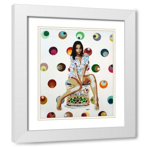 Chestnuts Bubble White Modern Wood Framed Art Print with Double Matting by Zalez