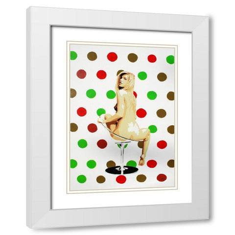 Christmas Spotlight White Modern Wood Framed Art Print with Double Matting by Zalez
