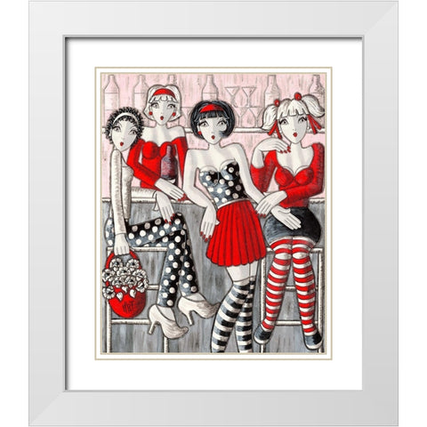 Les demoiselles White Modern Wood Framed Art Print with Double Matting by MIROTA