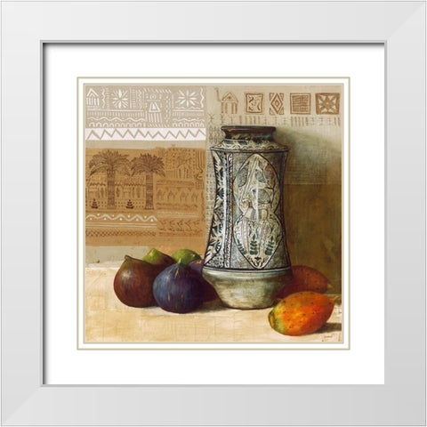 Albarelle du Magrheb White Modern Wood Framed Art Print with Double Matting by Lionnet, Pascal