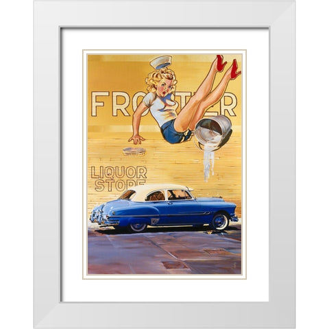 Renversant White Modern Wood Framed Art Print with Double Matting by VAUTRIN