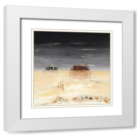 L estuaire White Modern Wood Framed Art Print with Double Matting by Marso