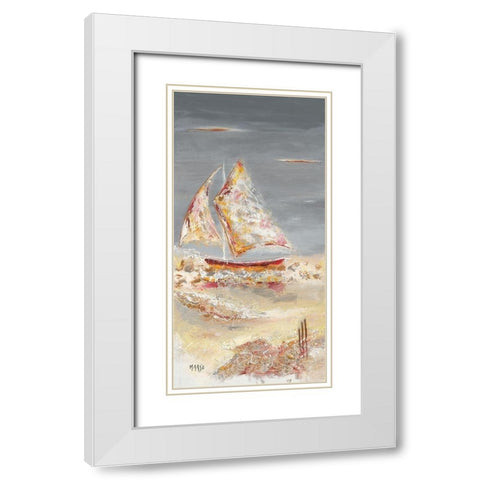Vogue White Modern Wood Framed Art Print with Double Matting by Marso