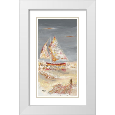 Vogue White Modern Wood Framed Art Print with Double Matting by Marso