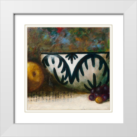 Triptyque poires II White Modern Wood Framed Art Print with Double Matting by Lionnet, Pascal