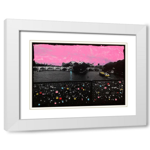 Pont Neuf White Modern Wood Framed Art Print with Double Matting by Simonutti, Riccardo