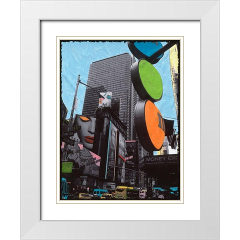 2-Times Square White Modern Wood Framed Art Print with Double Matting by Simonutti, Riccardo