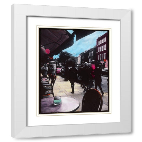 Le cafe rouge White Modern Wood Framed Art Print with Double Matting by Simonutti, Riccardo