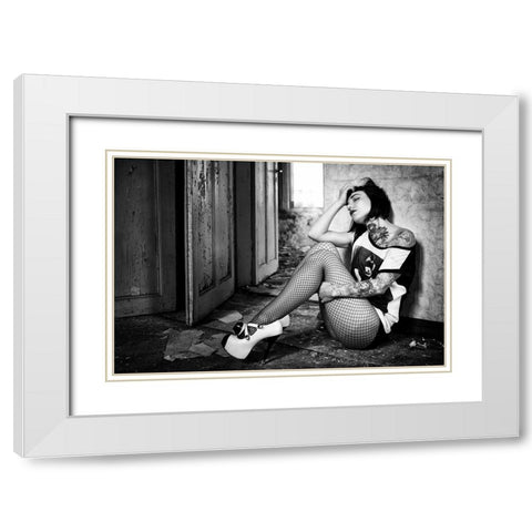 Days of Desperation White Modern Wood Framed Art Print with Double Matting by Haker, Matthias