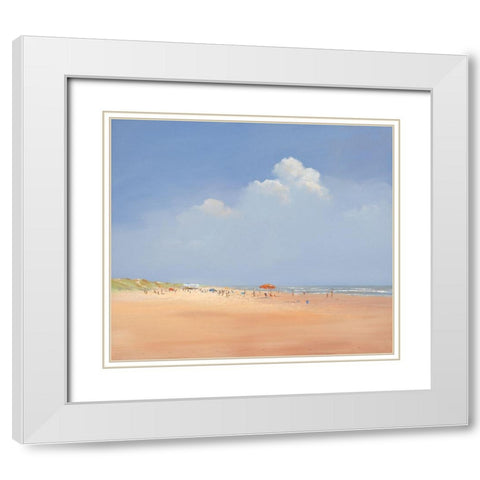 A Day on the Beach White Modern Wood Framed Art Print with Double Matting by Groenhart, Jan