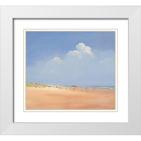A Day on the Beach White Modern Wood Framed Art Print with Double Matting by Groenhart, Jan