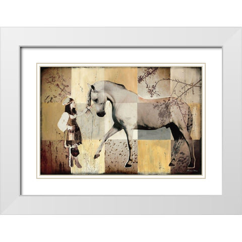 Pferdeflusterin White Modern Wood Framed Art Print with Double Matting by Shirin Donia