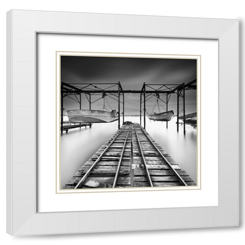 Time Exposure White Modern Wood Framed Art Print with Double Matting by Bertrande, Arnaud