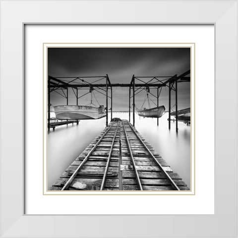 Time Exposure White Modern Wood Framed Art Print with Double Matting by Bertrande, Arnaud