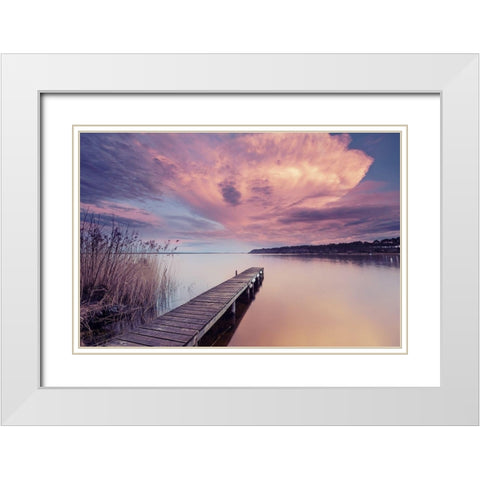 Light Storm White Modern Wood Framed Art Print with Double Matting by Bertrande, Arnaud