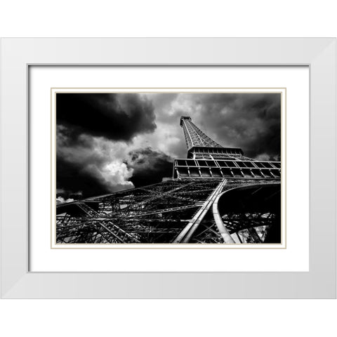 The Tower White Modern Wood Framed Art Print with Double Matting by Bertrande, Arnaud