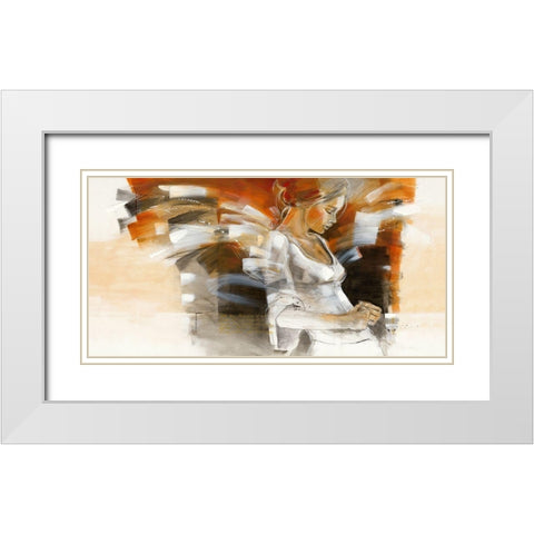 Friendly White Modern Wood Framed Art Print with Double Matting by Meijering, Kitty