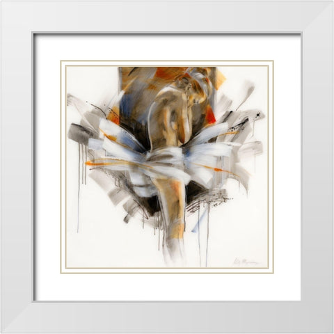 Modest I White Modern Wood Framed Art Print with Double Matting by Meijering, Kitty