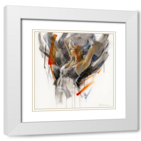 Modest III White Modern Wood Framed Art Print with Double Matting by Meijering, Kitty