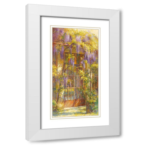 La glycine White Modern Wood Framed Art Print with Double Matting by Messely, Johan