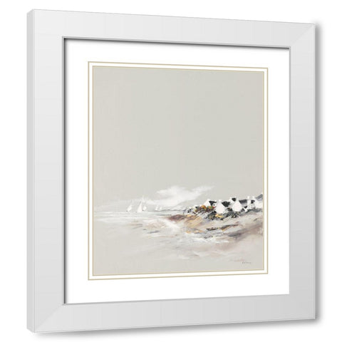 Petit matin White Modern Wood Framed Art Print with Double Matting by de Courcy, Gerard