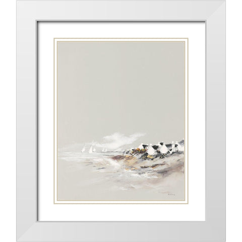 Petit matin White Modern Wood Framed Art Print with Double Matting by de Courcy, Gerard