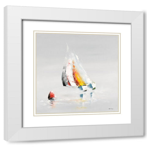 La bouee rouge White Modern Wood Framed Art Print with Double Matting by de Courcy, Gerard