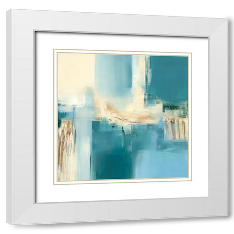 Reflets III White Modern Wood Framed Art Print with Double Matting by Ball, Veronique