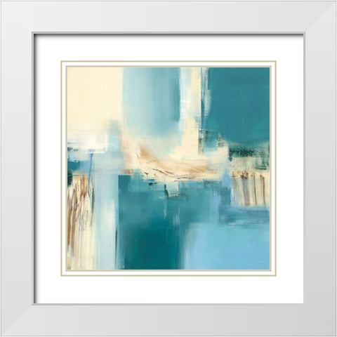 Reflets III White Modern Wood Framed Art Print with Double Matting by Ball, Veronique