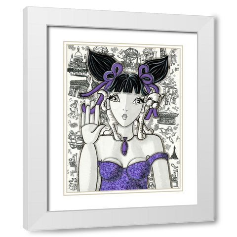 Prune a Paris White Modern Wood Framed Art Print with Double Matting by MIROTA