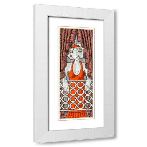 Reverie au balcon White Modern Wood Framed Art Print with Double Matting by MIROTA