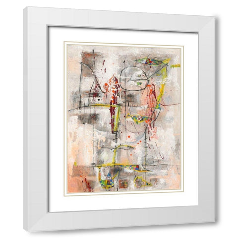 Engel mit grunem Auge und grunem Fisch White Modern Wood Framed Art Print with Double Matting by Luci