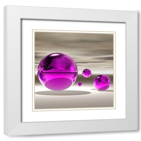 Purple Bowl II White Modern Wood Framed Art Print with Double Matting by Hillert, Peter