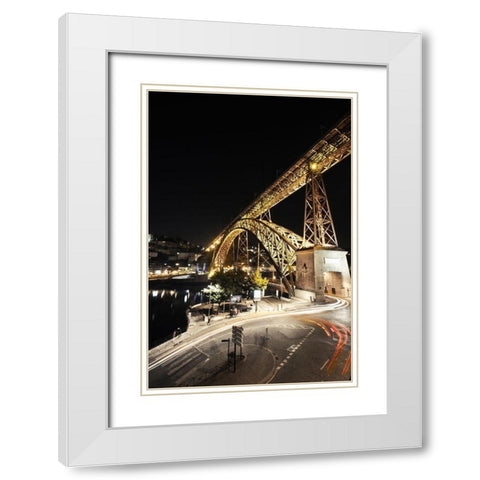 Bridge White Modern Wood Framed Art Print with Double Matting by Lusitano Photographie