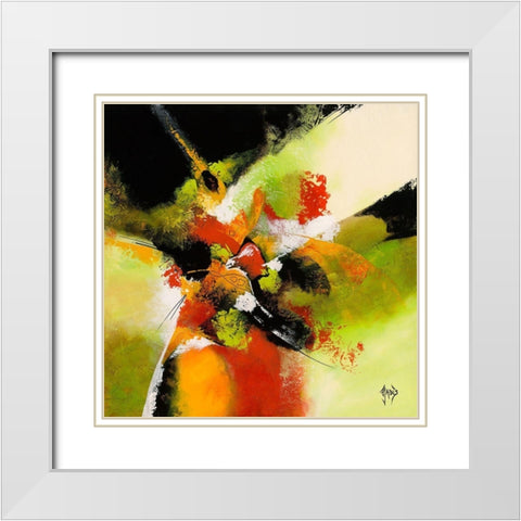 Acidule White Modern Wood Framed Art Print with Double Matting by Jadis