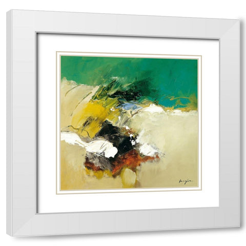 Variations abstraites II White Modern Wood Framed Art Print with Double Matting by Magis, Pascal