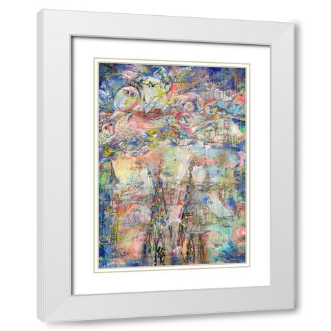 Himmel uber der Stadt White Modern Wood Framed Art Print with Double Matting by Luci