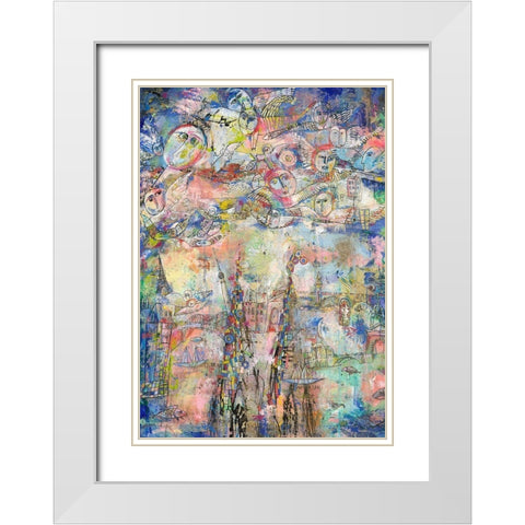 Himmel uber der Stadt White Modern Wood Framed Art Print with Double Matting by Luci