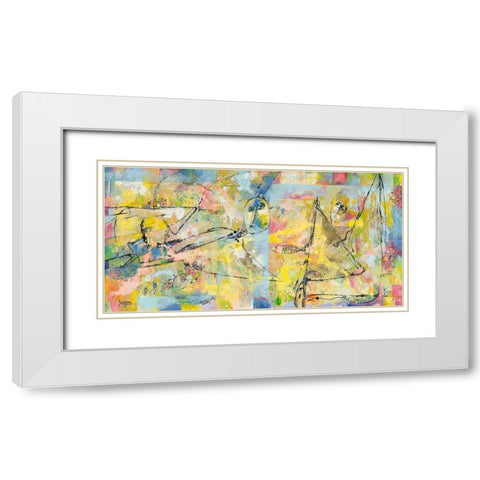 Fliegender und sitzender Engel White Modern Wood Framed Art Print with Double Matting by Luci