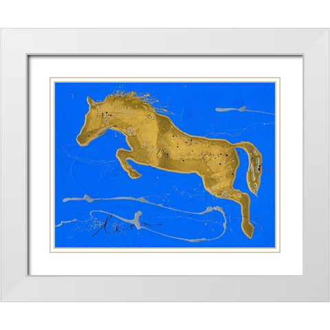 Caballo Orode Salto White Modern Wood Framed Art Print with Double Matting by Bosboom, Leon