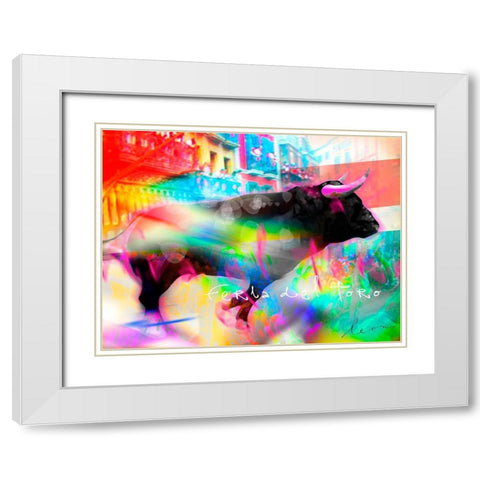 Feria del Toro White Modern Wood Framed Art Print with Double Matting by Bosboom, Leon