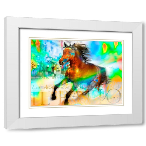 Il Palio White Modern Wood Framed Art Print with Double Matting by Bosboom, Leon