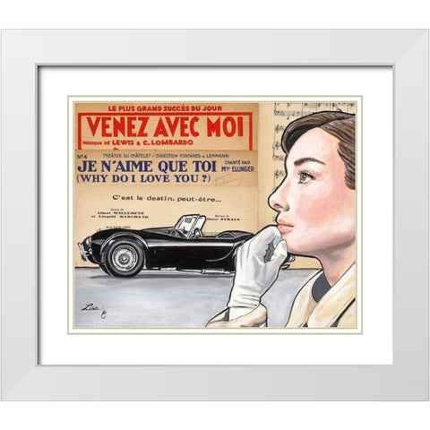 Je n aime que toi  White Modern Wood Framed Art Print with Double Matting by Lisa.C