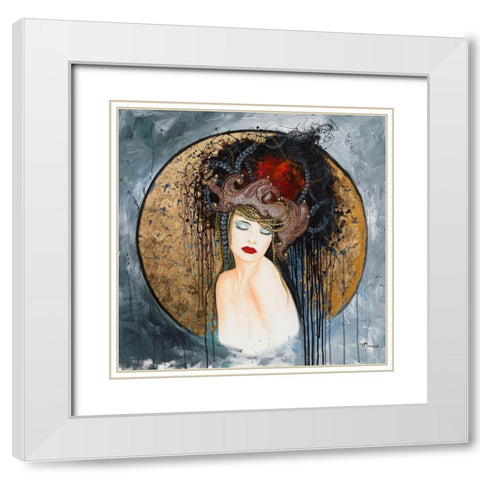 Fleur de Peau White Modern Wood Framed Art Print with Double Matting by Maugeri, Valerie