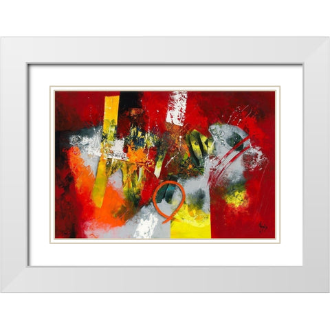 Confidence White Modern Wood Framed Art Print with Double Matting by Jadis