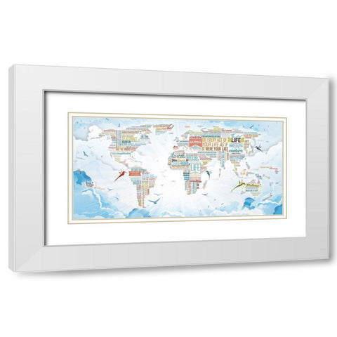 World of Life-In Heaven White Modern Wood Framed Art Print with Double Matting by Mikael D. Design